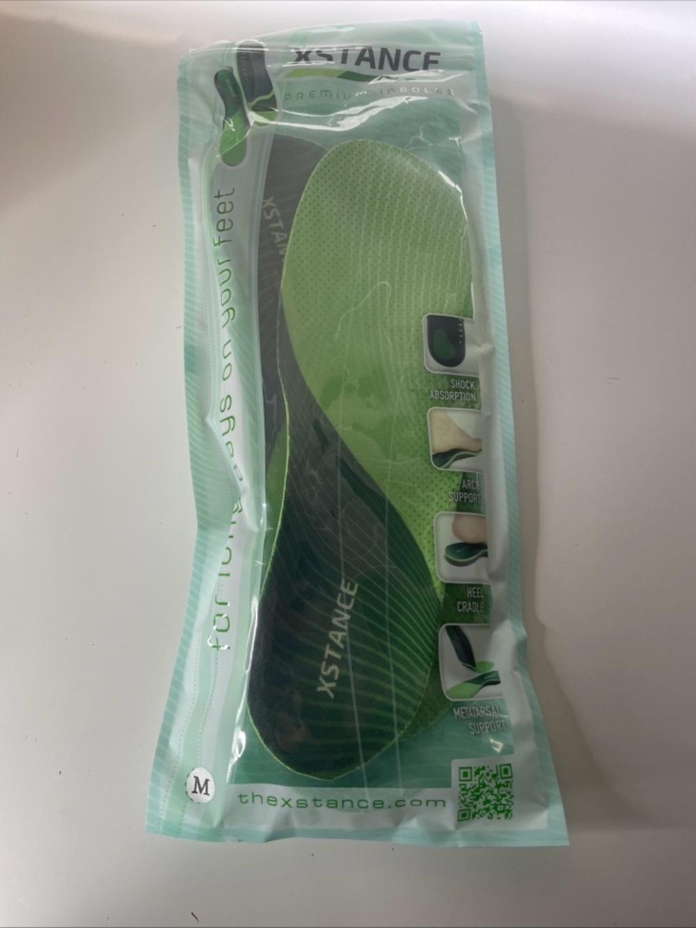 Xstance Premium Insoles Ergonomic Design Arch Support & Shock Absorption Sz Med